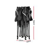 Instahut Gazebo Pop Up Marquee 3x3 Folding 500D Wedding Tent Base Pod Black - Side View