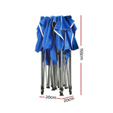 Instahut Gazebo Pop Up 3x3m w/Base Podx4 Marquee Folding Outdoor Wedding Camping Tent Shade Canopy Blue - Side View