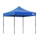 Instahut Gazebo Pop Up 3x3m w/Base Podx4 Marquee Folding Outdoor Wedding Camping Tent Shade Canopy Blue - Close-Up Angle