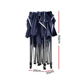 Instahut Gazebo Pop Up 3x3m w/Base Podx4 Marquee Folding Outdoor Wedding Camping Tent Shade Canopy Navy - Side View