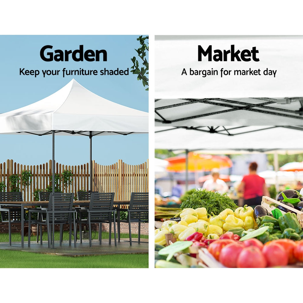 Instahut Gazebo Pop Up Marquee 3x3 Folding Tent Outdoor Camping 500D Oxford