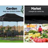 Instahut Gazebo Pop Up Marquee 3x4.5 Folding Tent 500D Wedding Camping Black - 45-Degree Angle