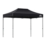 Instahut Gazebo Pop Up Marquee 3x4.5 Folding 500D Wedding Tent Base Pod Black - Close-Up Angle
