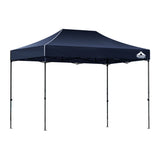 Instahut Gazebo Pop Up Marquee 3x4.5m Folding Tent Camping 500D Oxford Navy - Low Angle