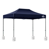 Instahut Gazebo Pop Up 3x4.5m w/Base Podx4 Marquee Folding Outdoor Wedding Camping Tent Shade Canopy Navy - Front View