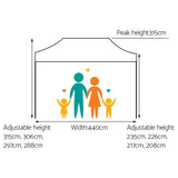 Instahut Gazebo Pop Up Marquee 3x4.5 Folding Tent 500D Oxford Fabric White - Front View