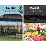 Instahut Gazebo Pop Up Marquee 3x6 Folding Tent Wedding 500D Camping Black - Top-Down View