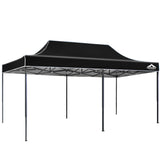 Instahut Gazebo Pop Up Marquee 3x6 Folding Outdoor 500D Tent Base Pod Black - Close-Up Angle