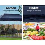 Instahut Gazebo Pop Up Marquee 3x6 Folding Tent Wedding 500D Oxford Camping Navy - Top-Down View