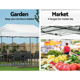 Instahut Gazebo Pop Up Marquee 3x6 Folding Tent Wedding 500D Oxford Fabric White - Top-Down View