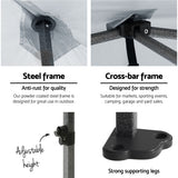 Instahut Gazebo Pop Up Marquee 3x6 Folding Tent Wedding 500D Oxford Fabric White - 45-Degree Angle