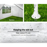 Instahut Gazebo 3x3m Marquee Wedding Party Tent Outdoor Camping Side Wall Canopy Window Panel White - 45-Degree Angle