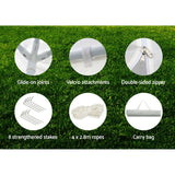 Instahut Gazebo 3x3m Marquee Wedding Party Tent Outdoor Camping Side Wall Canopy Window Panel White - Rear View