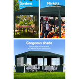 Instahut Gazebo 3x6m Marquee Wedding Party Tent Outdoor Camping Side Wall Canopy 4 Panel Green - Top-Down View