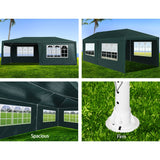 Instahut Gazebo 3x6m Marquee Wedding Party Tent Outdoor Camping Side Wall Canopy 4 Panel Green - 45-Degree Angle
