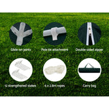 Instahut Gazebo 3x6m Marquee Wedding Party Tent Outdoor Camping Side Wall Canopy 4 Panel Green - Rear View