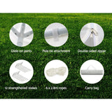 Instahut Gazebo 3x6m Marquee Wedding Party Tent Outdoor Camping Side Wall Canopy 4 Panel White - Rear View