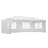 Instahut Gazebo 3x6m Marquee Wedding Party Tent Outdoor Camping Side Wall Canopy 4 Panel White - Close-Up Angle