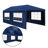 Instahut Gazebo 3x6m Marquee Wedding Party Tent Outdoor Camping Side Wall Canopy 6 Panel Blue - Front View