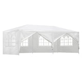 Instahut Gazebo 3x6m Marquee Wedding Party Tent Outdoor Camping Side Wall Canopy 6 Panel White - Close-Up Angle
