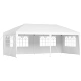Instahut Gazebo Pop Up Marquee 3x6m Wedding Party Outdoor Camping Tent Canopy Side Wall White - Close-Up Angle