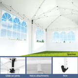 Instahut Gazebo Pop Up Marquee 3x6m Wedding Party Outdoor Camping Tent Canopy Side Wall White - Rear View