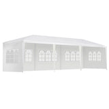 Instahut Gazebo 3x9m Marquee Wedding Party Tent Outdoor Camping Side Wall Canopy 5 Panel White - Close-Up Angle