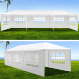 Instahut Gazebo 3x9m Marquee Wedding Party Tent Outdoor Camping Side Wall Canopy 8 Panel White - Top-Down View