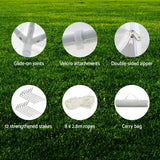Instahut Gazebo 3x9m Marquee Wedding Party Tent Outdoor Camping Side Wall Canopy 8 Panel White - Rear View