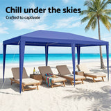 Instahut Gazebo 3x6m Wedding Party Marquee Tent Outdoor Event Camping Canopy Shade Blue - 45-Degree Angle
