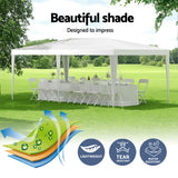 Instahut Gazebo 3x6m Wedding Party Marquee Tent Outdoor Event Camping Canopy Shade White - Top-Down View