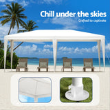 Instahut Gazebo 3x6m Wedding Party Marquee Tent Outdoor Event Camping Canopy Shade White - 45-Degree Angle