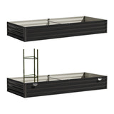 Livsip 2x Garden Bed 210x90x30cm LED Plant Stand Box Galvanise