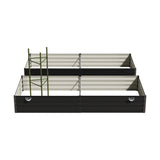 Livsip 2x Garden Bed 210x90x30cm LED Plant Stand Box Galvanise