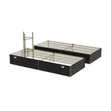 Livsip 2x Garden Bed 210x90x30cm LED Plant Stand Box Galvanise
