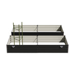 Livsip 4x Garden Bed 210x90x30cm LED Plant Stand Box Galvanise