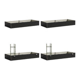 Livsip 4x Garden Bed 210x90x30cm LED Plant Stand Box Galvanise