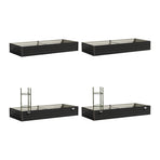 Livsip 4x Garden Bed 210x90x30cm LED Plant Stand Box Galvanise