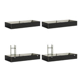 Livsip 4x Garden Bed 210x90x30cm LED Plant Stand Box Galvanise - Rear View