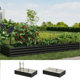 Livsip Garden Bed 290x90x30cm Planter Stand Box Galvanise - Rear View