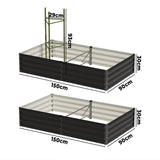 Livsip Garden Bed 290x90x30cm Planter Stand Box Galvanise - Low Angle