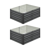 Livsip 120x80x45cm Garden Bed Galvanised Steel 4pcs