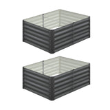 Livsip 120x80x45cm Garden Bed Galvanised Steel 4pcs