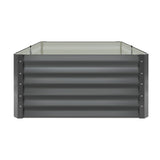 Livsip Garden Raised Bed x2 Galvanised Steel 120x80x45CM - Side View