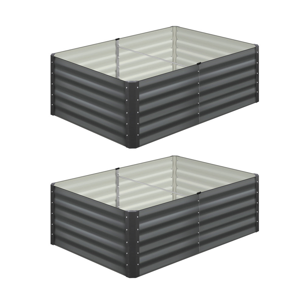 Livsip 160x80x45cm Garden Bed Galvanised Steel 4pcs
