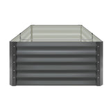 Livsip 160x80x45cm Garden Bed Galvanised Steel 4pcs - Front View