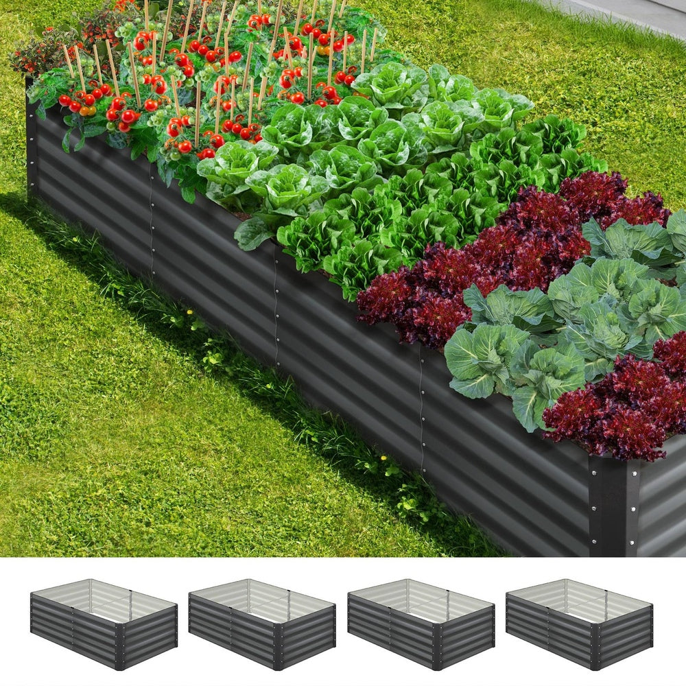 Livsip 160x80x45cm Garden Bed Galvanised Steel 4pcs