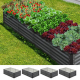 Livsip 160x80x45cm Garden Bed Galvanised Steel 4pcs - Top-Down View