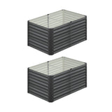 Livsip Garden Bed x 2 Galvanised Steel 120x80x73CM