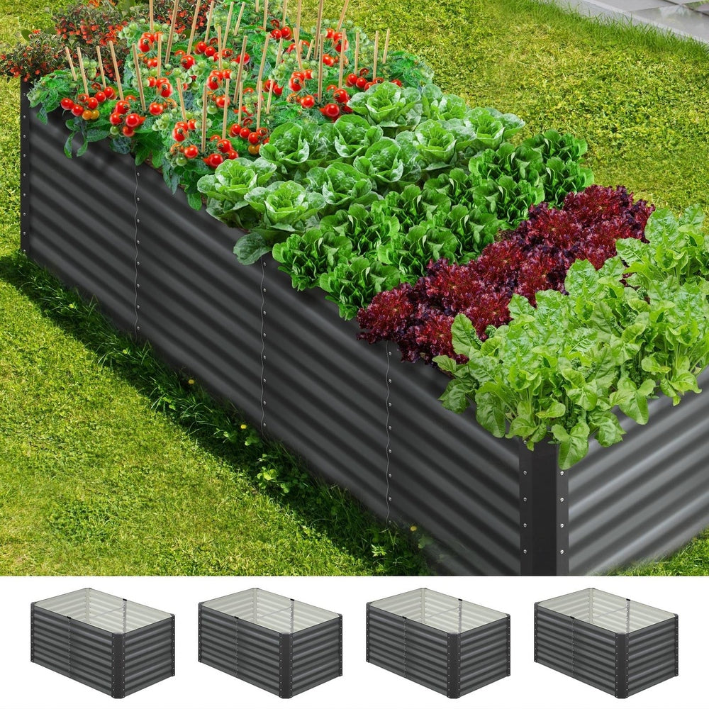 Livsip 120x80x73cm Garden Bed Galvanised Steel 4pcs